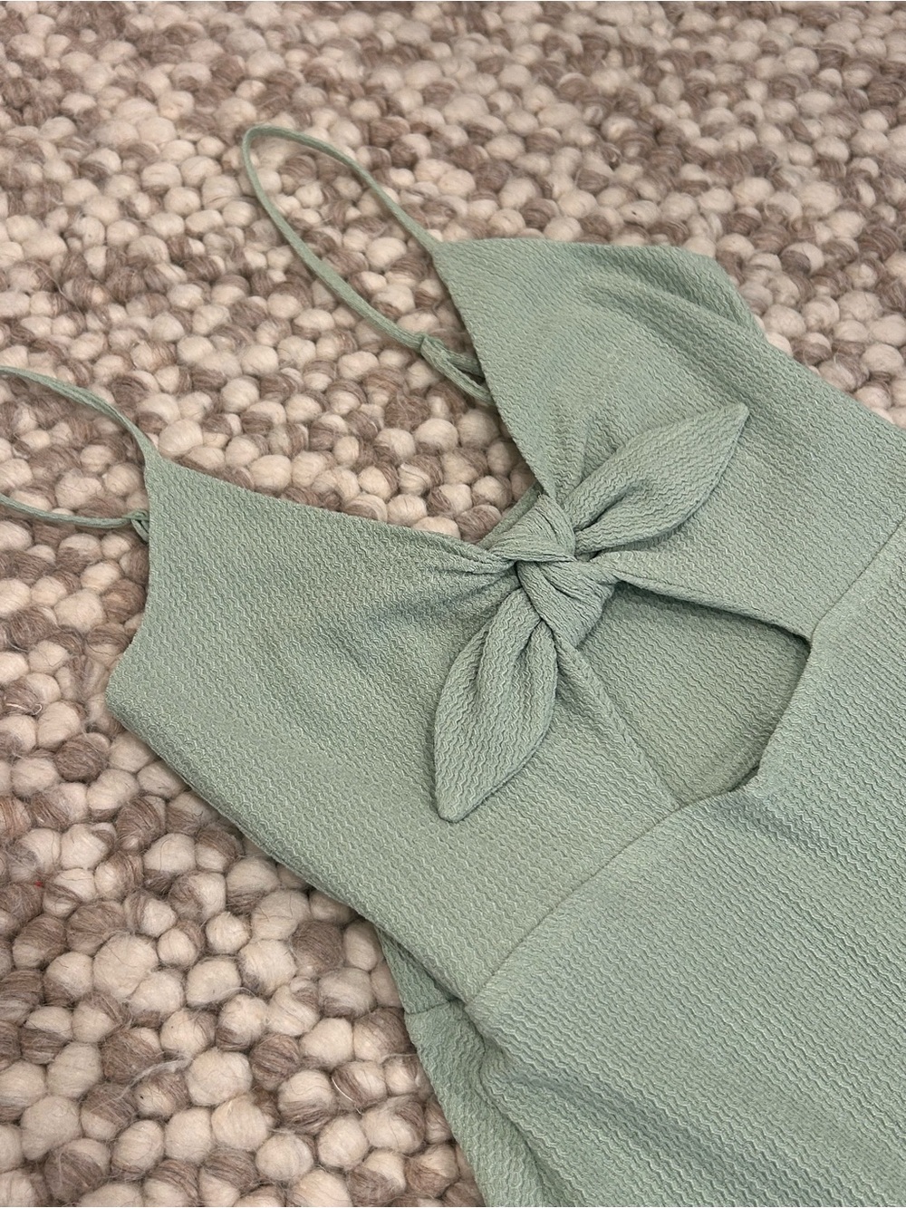 H&M Light Sage (or mint green) Green A-Line Skirt with Front Tie